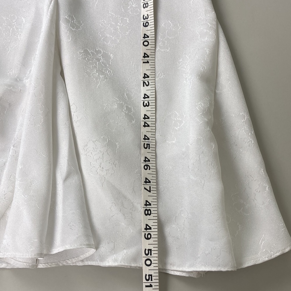 Vintage White Floral Jacquard Satin Garden Party Dress - Picture 11 of 16